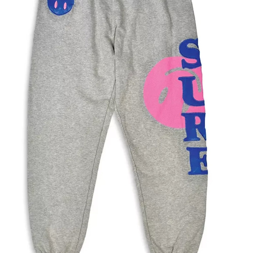 Graphic Sweatpants with Pink and Blue Design